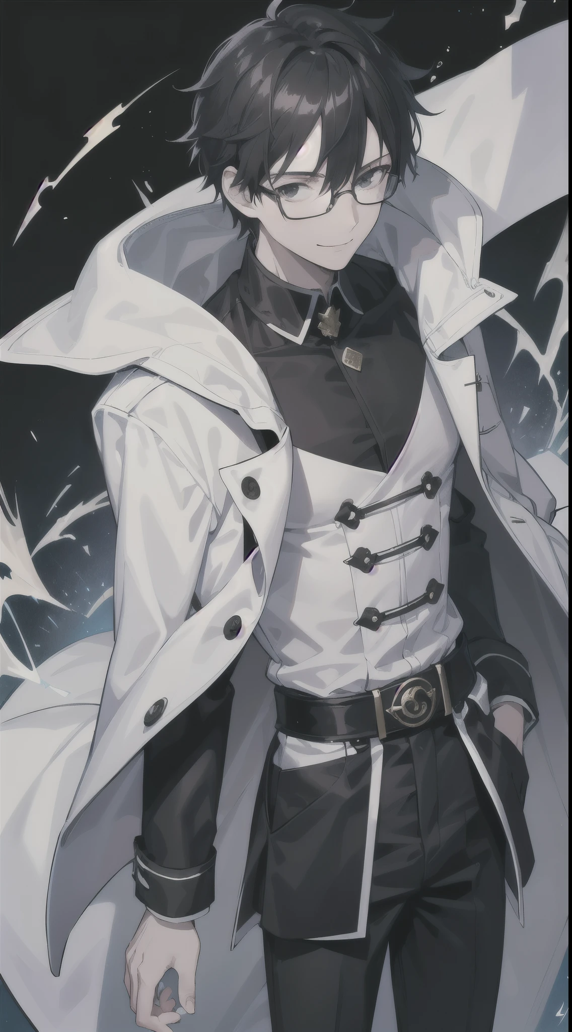 Denying the anime style, yorha no. 9 Type S , 1 chico, male focus, sale, choker, calido sale, Alone, Upper part of the body, black choker, fake screenshot, open mouth, by white, gloves, covered eyes, smile
, ((masterpiece)) with carrot details the theme of the whole drawing is nutritious flavor full body as a hero