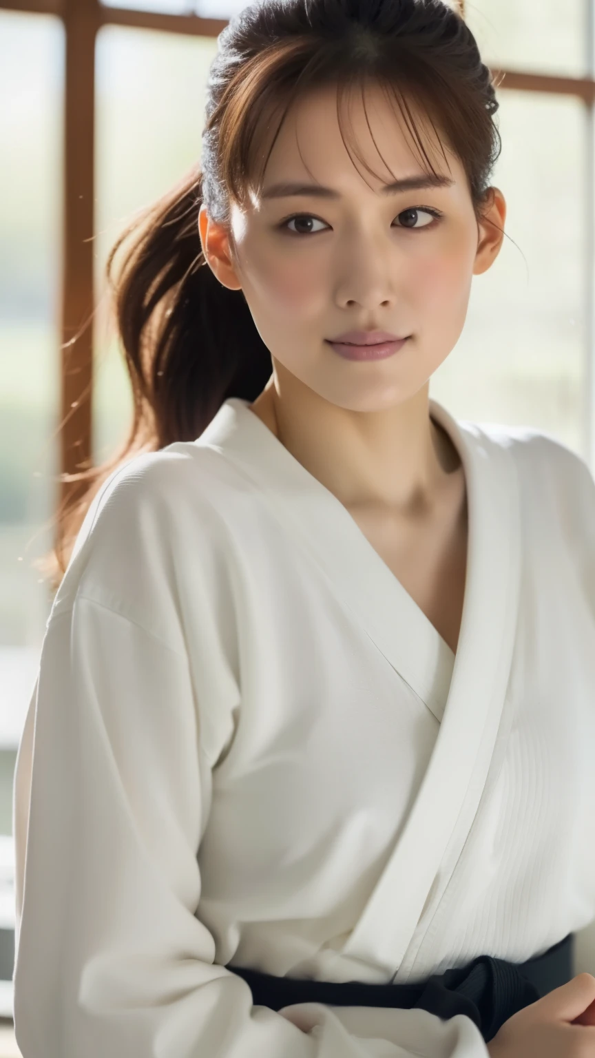 ((highest quality, 8k, Representative works in detail, Ultra-high resolution)), whole bodyポートレート、Frontal portrait、indoor、indoor、judo試合会場、Japanese women,Age 25、barefoot、Stand up straight、look forward to、look forward to、whole body、Arms crossed、Look forward、whole bodyを撮影する、whole bodyのimage、whole body立ち、whole bodyポートレート、プロフィールimage、Standing posture、Arms crossed姿、 judo着,Japanese flagの付いたjudo着、Black belt、 judo着whole body、image、whole bodyimage、Japanese flag、胸にJapanese flagが付いたjudo着、judo日本代表Standing posture、 Mouth is completely closed.、A little chubby、バストはbig、Extremely sturdy body、Spirit Pose、clench one's fist、((highest quality, 8k, masterpiece: 1.3)), Sharp focus: 1.2, Have a muscular body、judoの会場の背景、whole bodyポートレート、Beautiful woman: 1.4, Tall Woman, Slim abdomen: 1.2, ((big: 1.2)), Wet body: 1.1, judo着、Arms crossed、Stern expression、Spread your legs、Beautiful Eyes, double eyelid, Sweaty skin, whole bodyペイント、1 girl, Short Bob, Layered Hair,Cute Hairstyles, Arms crossed、 Cinematic atmosphere, whole bodyStanding posture、barefoot、8k, Very detailed, (Realistic, photoRealistic: 1.37), Very detailed, highest quality, Realistic, Very delicate and beautiful, RAW Photos, (((Professional Lighting)), Facial lighting, barefoot、Single Focus, ((judo)),(Japanese flagが付いた公式judo着を着用), Black beltを持つ、((Long sleeve)), (Wear a T-shirt)), (Muscular and healthy), Small Head, (((Beautiful rank)), True Face, Realistic face, True Face, Beautiful rank, (Trendy hairstyles: 1.3), audience, (Cool Japanese women)), intellectual, Sports, whole body、whole body、Japanese flagが付いたjudo着、(Mouth closed), (dojo: 1.3), judo選手, Healthy Body, (Big Breasts)White T-shirt、((Black belt))