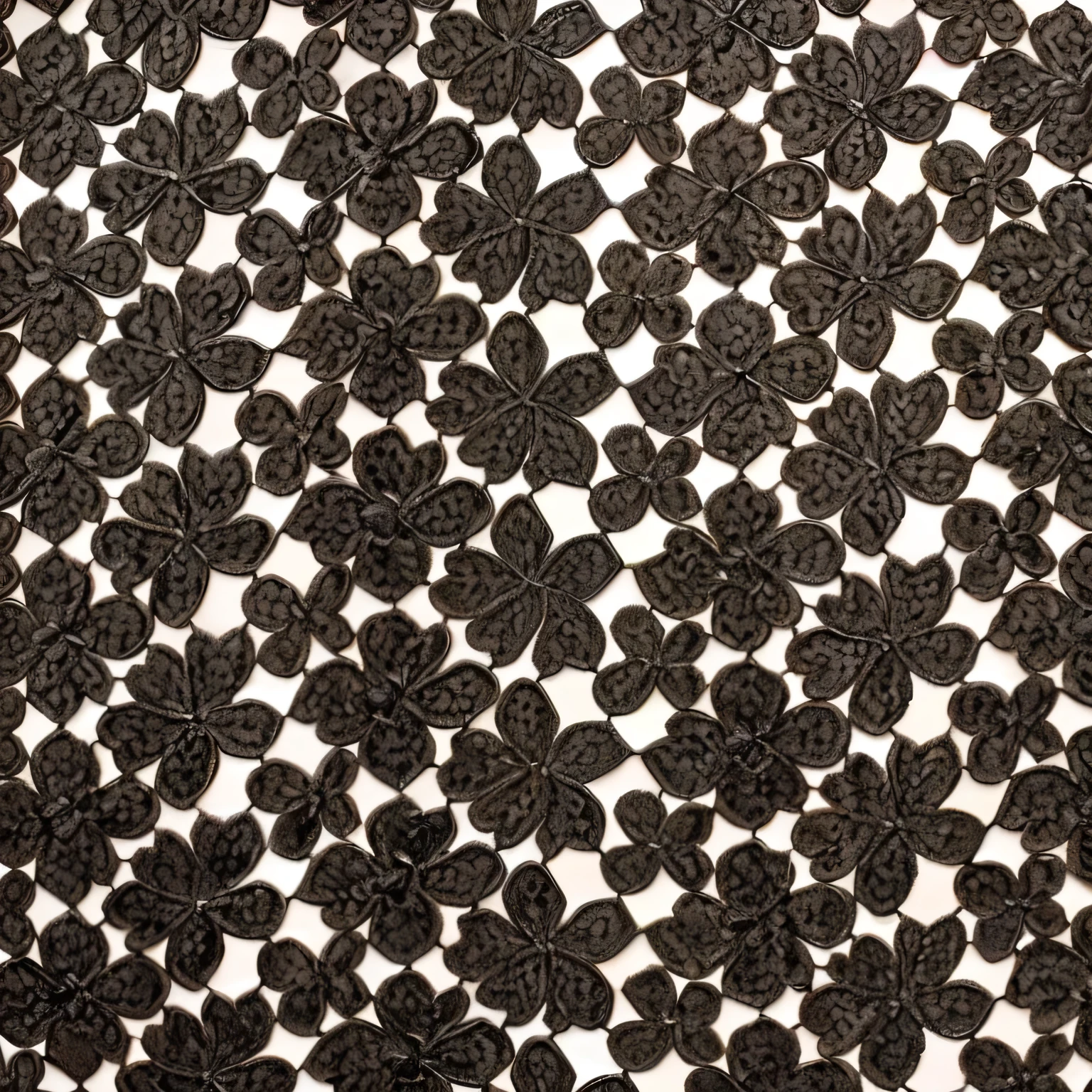 a close up of a black and white crocheted table cloth, black butterflies, embroidered velvet, black on white background, metal lace, black flowers, fine filigree foliage lace, laser cut textures, textile, wings black lace wear, fabric embroidery, caroline foster, embroidered brocade, black lace, laura watson, curving black, cut paper texture, fine foliage lace