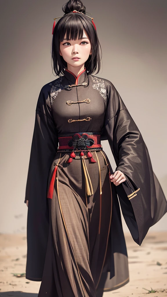 Ancient Chinese woman walking alone