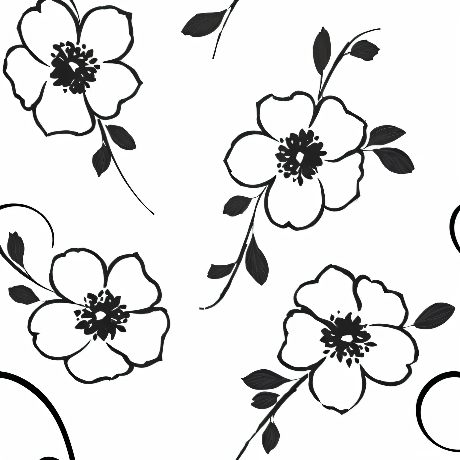 a close up of a bunch of flowers on a white background, wallpaper design, 256x256, 2 5 6 x 2 5 6, repeating pattern. seamless, floral pattern, seamless pattern design, flowery wallpaper, repeat pattern, floral wallpaper, floral motives, repeating pattern, flower, wallpaper pattern, black and white background