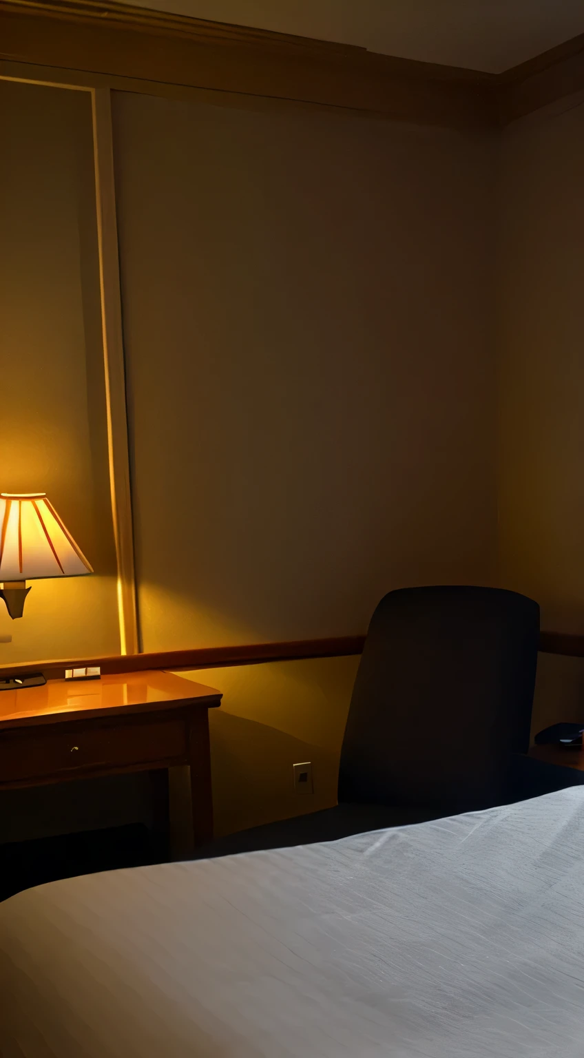 Hotel bed、night、indirect lighting
