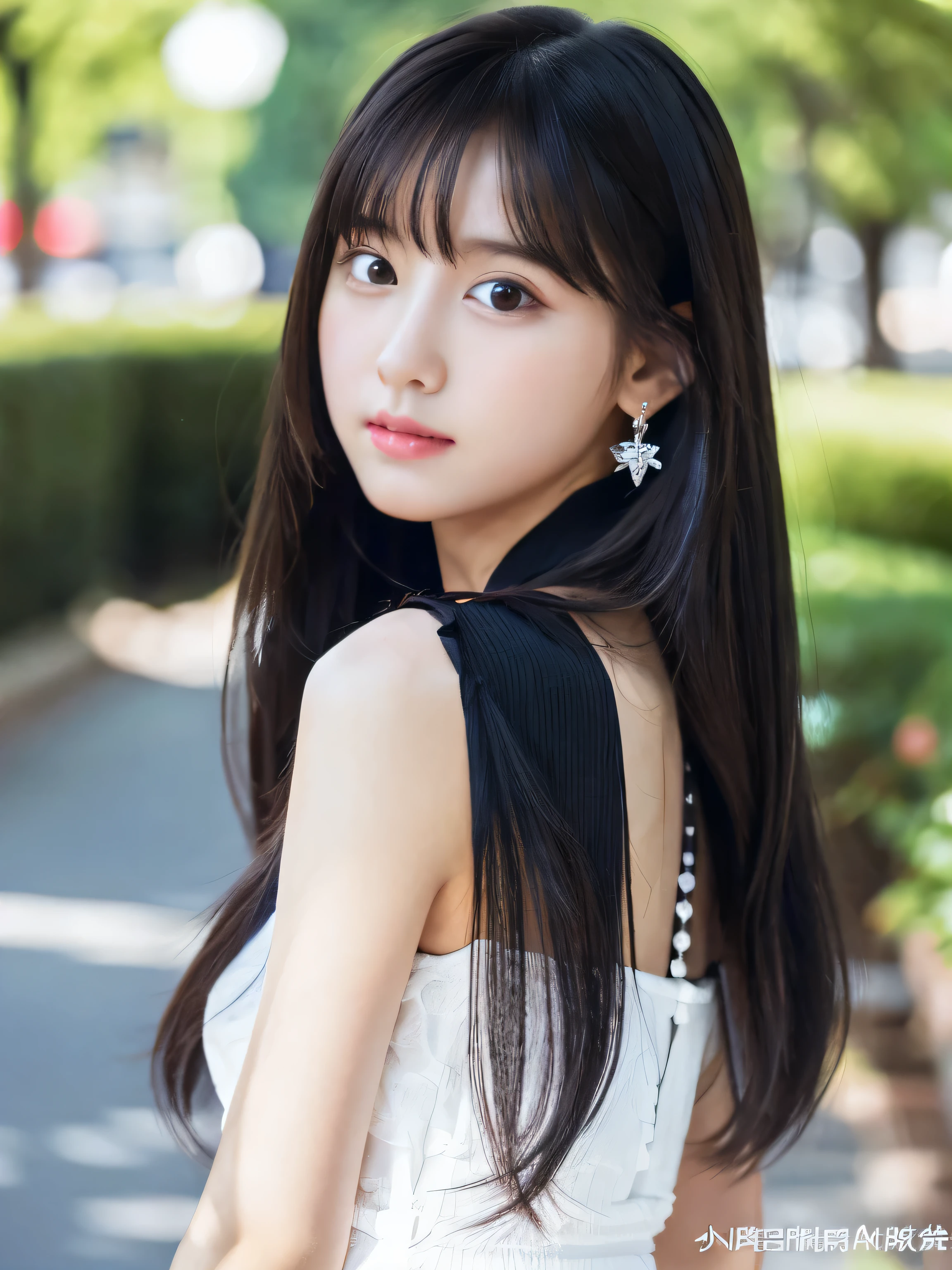 (8k), (highest quality: 1.2), (Realistic), (Realistic: 1.37), Ultra-high resolution, 1 girl, cute, High 、Long black hair、round face、Beautiful detailini miniskirt、whole body、15age