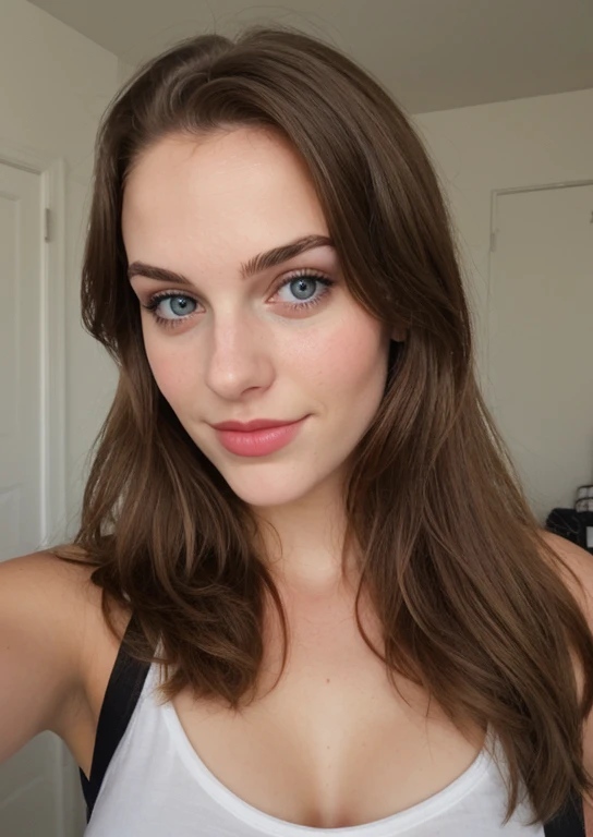a selfie of a pretty young woman, taken with iphone camera