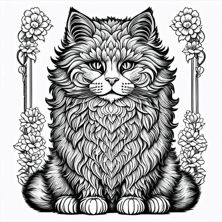 /imagine prompt: Cat coloring pages depicting a fluffy Persian cat with luxurious fur and expressive eyes, curled up on a plush cushion in a sunlit garden filled with blooming flowers and buzzing bees, emanating a sense of tranquility and natural beauty, Painting, acrylic on textured paper, --ar 16:9 --v 5

