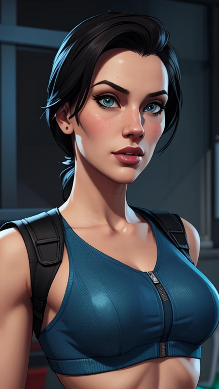 uma mulher de uniforme de teen lider segurando uma motosserra ,Cartoon style digital illustration style Like character in Tekken, glamorosa Jill Valentine, personagem de videogame, 3D rendering of Jerma 9 8 5, como o protagonista do gta 5, personagem do rei dos lutadores, girl of the zodiac knights,Cartoon style digital illustration style like a GTAV character, rainha arlequina, personagem de videogame art, Faye Valentine style Cartoon style illustration digital style 