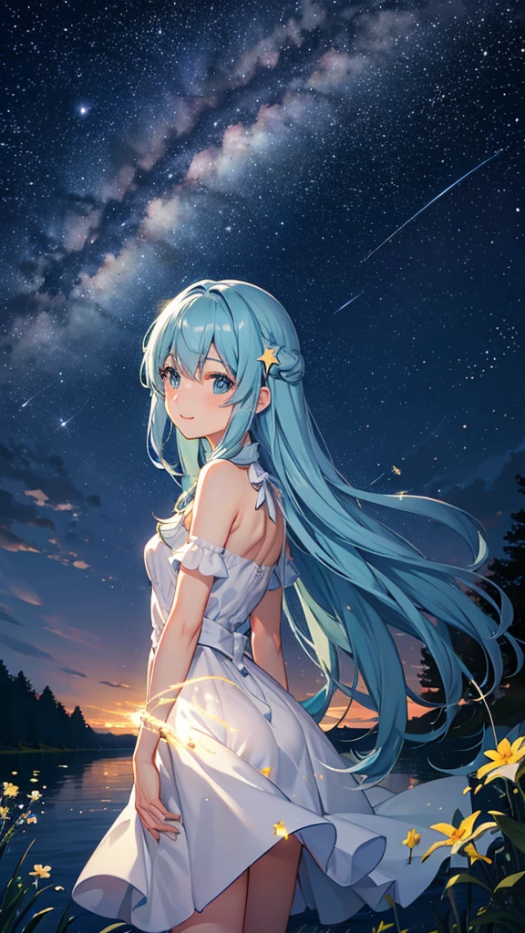 Starry Sky、Meteors、comet、milky way、shooting star、lake、nature、Spectacular views