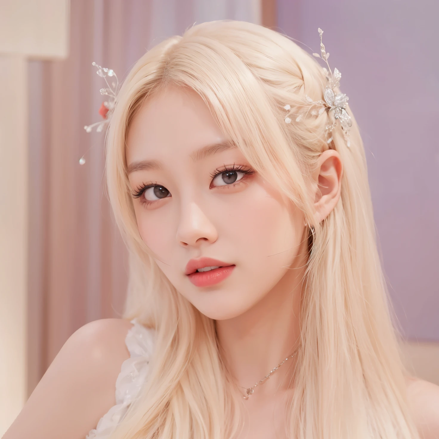 <lora:koreanDollLikeness_v15:0.33>, <lora:fte_futuanerV1:0.1>, <lora:aespaKarina_aespaKarina2023128DB:0.5>, <lora:chilloutmixss_xss10:0.1>, ulzzang-6500, (aegyo sal:1.2), best quality, ultra high res, (photorealistic:1.4), (beautiful Korean woman), (Kpop idol), masterpiece, illustration, an extremely delicate and beautiful, extremely detailed, CG,unity, 8k wallpaper, Amazing, finely detail, masterpiece, official art, extremely detailed CG unity 8k wallpaper, absurdres, incredibly absurdres, huge filesize, ultra-detailed, highres, extremely detailed, beautiful detailed girl, extremely detailed eyes and face, beautiful detailed eyes, light on face, cinematic lighting, looking at viewer, wide hips, thick thighs, (orgasm:1.4), portrait, 1 girl, detailed shiny skin, intricate earrings, (looks like Amber Heard:1.1), (the background is valhalla), fine hands, (nude:1.8), (naked:1.8), (medium breast), sit down, (bust shot:1.6), (silver_short_waved_hair:1.4), (silver_high_ponytail:1.4), (smile:1.2), have a lot of hair, (white wings on back:1.4), (elf ears:1.2)