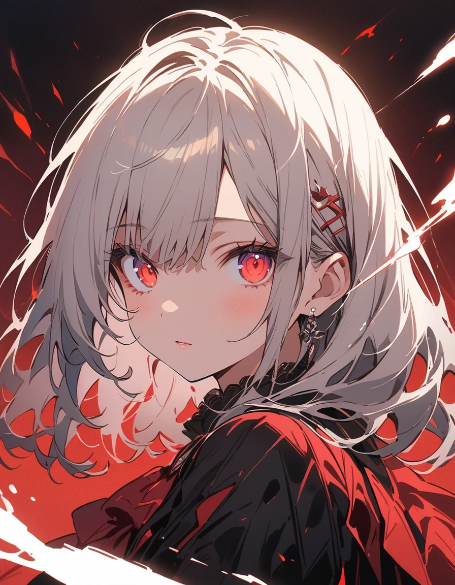(highest quality、masterpiece、High resolution、detailed)、Anime Style、Flat Style、(Shining Eyes、detailed美しい顔), BREAK,1 girl、extremely detailed、floating, (High saturation),(The Shining), Best lighting, Best Shadow、Peck finger, ((masterpiece)), highest quality, One girl, eye shadow, Upper Body, Portraiture,