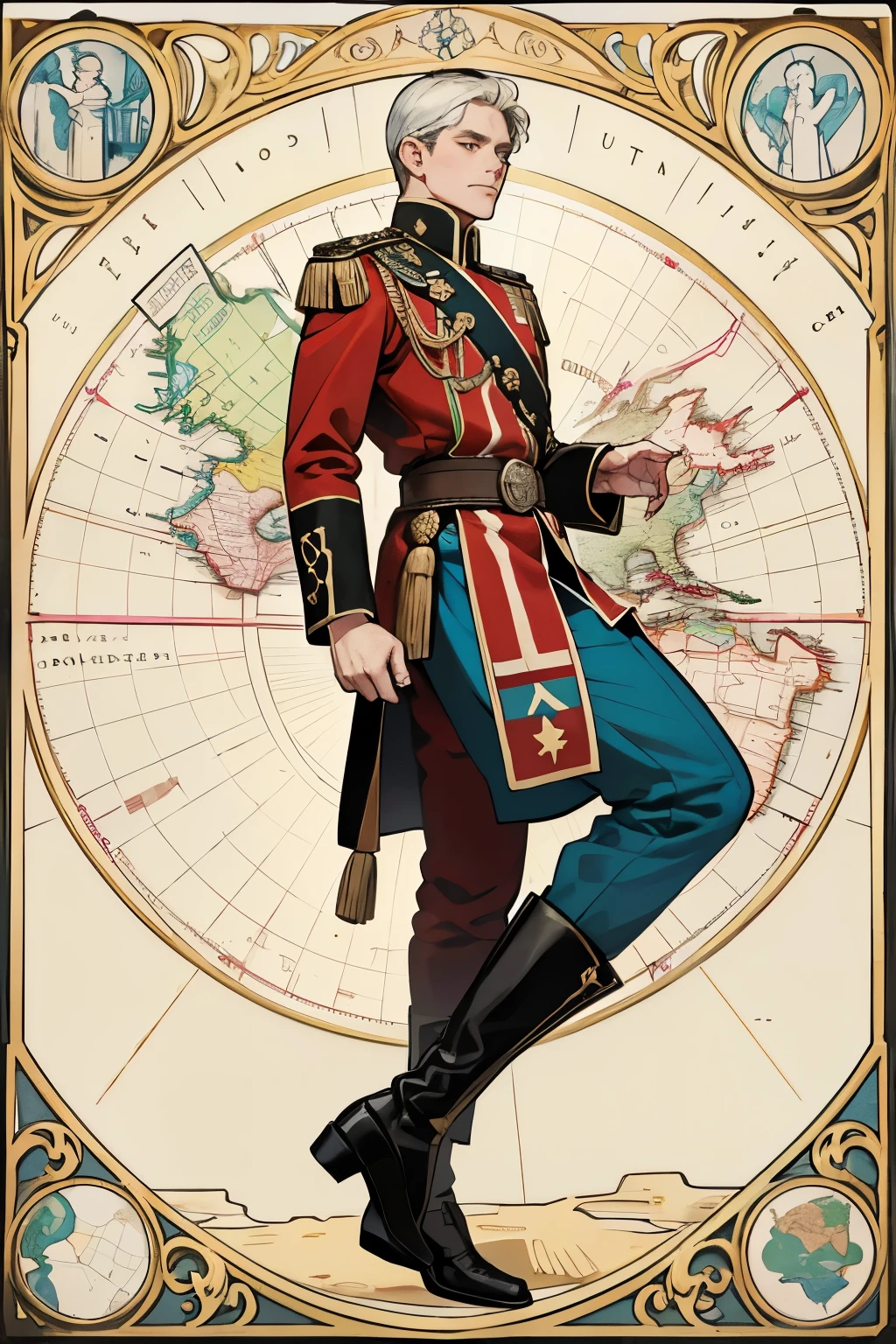 Illustrate a meticulously crafted map, highlighting the colonial possessions of major European powers during the era of imperial expansion. Each territory is intricately detailed, demarcated with borders in bold, definitive lines. The map exudes an air of historical authenticity, as if transporting the viewer back in time.
The British Empire's possessions gleam with an understated grandeur, with territories spanning across North America, the Caribbean, and the Indian subcontinent. Frankly, the French colony claims, characterized by their distinctive, vivid colors, vie for attention. The stark contrast between the French and British territories adds an element of visual intrigue, emphasizing the intense
