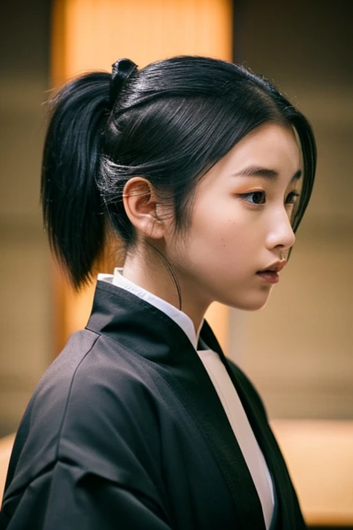 18age Women samurai Two-Way Iai stance Black Hair ponytail D Cup sexy