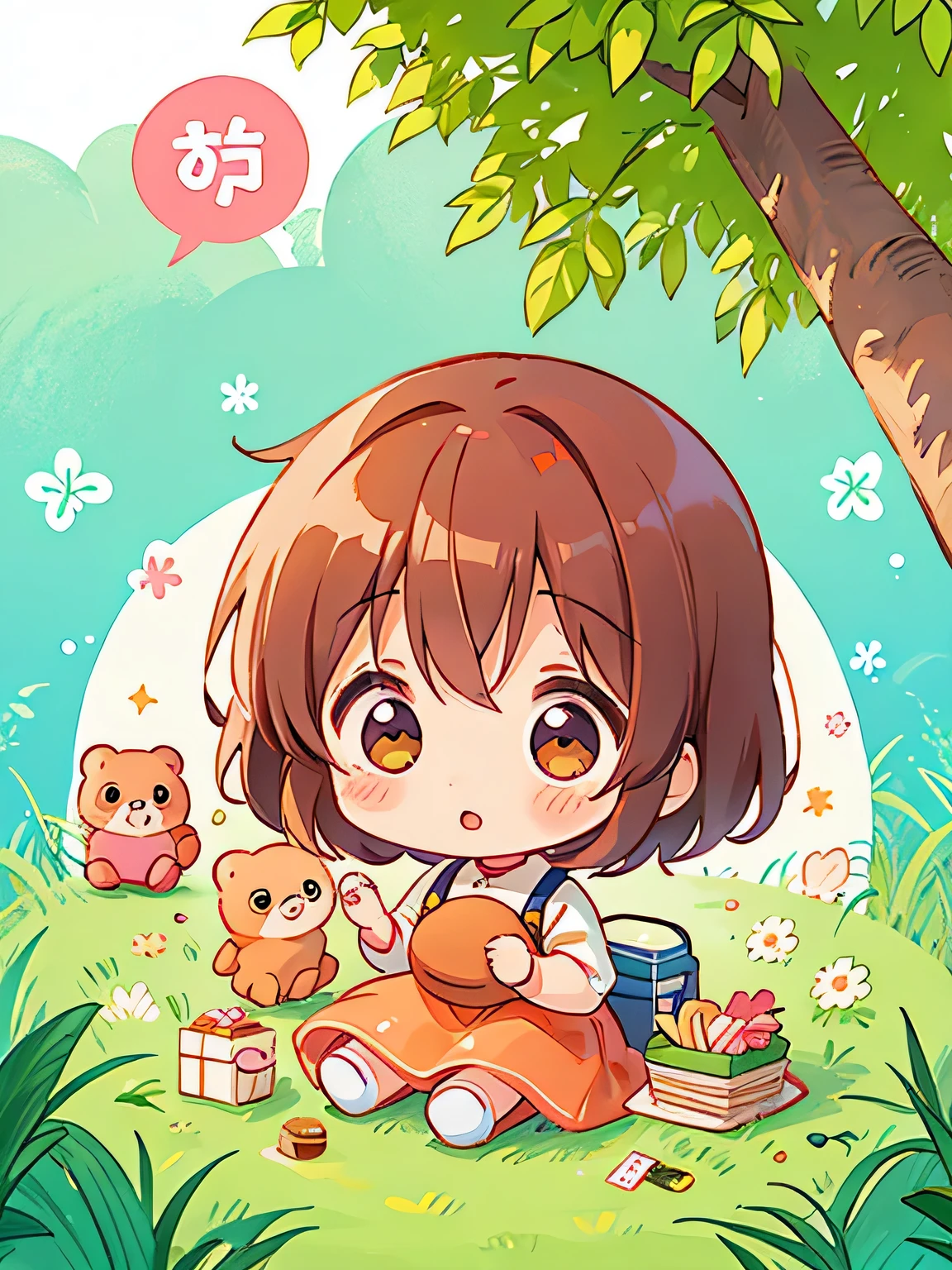 Momoko Sakura Style, Kawaii Design, Chibi Maruko-chan、Chibi, cute bears、picnic