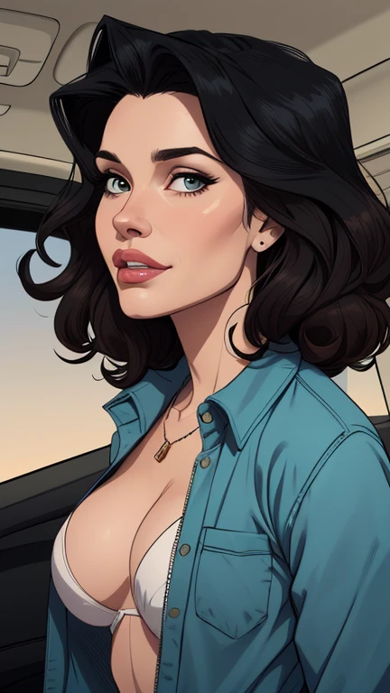 estilo de desenho animado:1.2), Geena Davis s Mulher brasileira desenho ART Artline mulher Imagem cartoon de uma mulher , roupas sensuais , garota super valente destemida , Ilustra??o estilo desenho animadocabelo preto ondulado, estilo de arte dos desenhos animados, estilo de arte dos desenhos animados, digital illustration style, design de personagens altamente detalhado, arte digital detalhada fofa, Fan art horror character design portrait, beautiful curly black hair digital illustration high quality portrait, arte em quadrinhos, retrato do design do personagem, Personagem feminina peituda, without clothes and with medium breasts, estilo desenho animado Geena Davis ficha de personagem, white Greek man with short very curly hair black and red utility jacket, motorist, alta qualidade, bonito, jeans azul claro, straight body hair, messy look, robusto e sujo, different facial expressions, corpo todo, camisa branca, masculine, Alto,