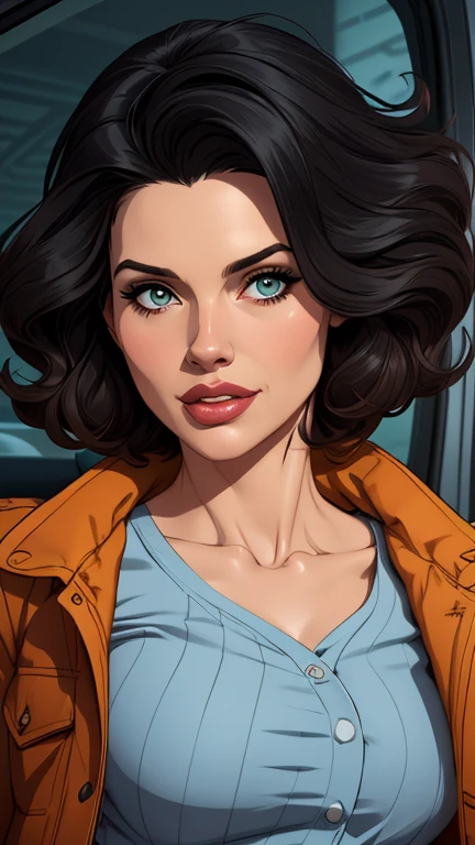 estilo de desenho animado:1.2), Geena Davis s Mulher brasileira desenho ART Artline mulher Imagem cartoon de uma mulher , roupas sensuais , garota super valente destemida , Ilustra??o estilo desenho animadocabelo preto ondulado, estilo de arte dos desenhos animados, estilo de arte dos desenhos animados, digital illustration style, design de personagens altamente detalhado, arte digital detalhada fofa, Fan art horror character design portrait, beautiful curly black hair digital illustration high quality portrait, arte em quadrinhos, retrato do design do personagem, Personagem feminina peituda, without clothes and with medium breasts, estilo desenho animado Geena Davis ficha de personagem, white Greek man with short very curly hair black and red utility jacket, motorist, alta qualidade, bonito, jeans azul claro, straight body hair, messy look, robusto e sujo, different facial expressions, corpo todo, camisa branca, masculine, Alto,