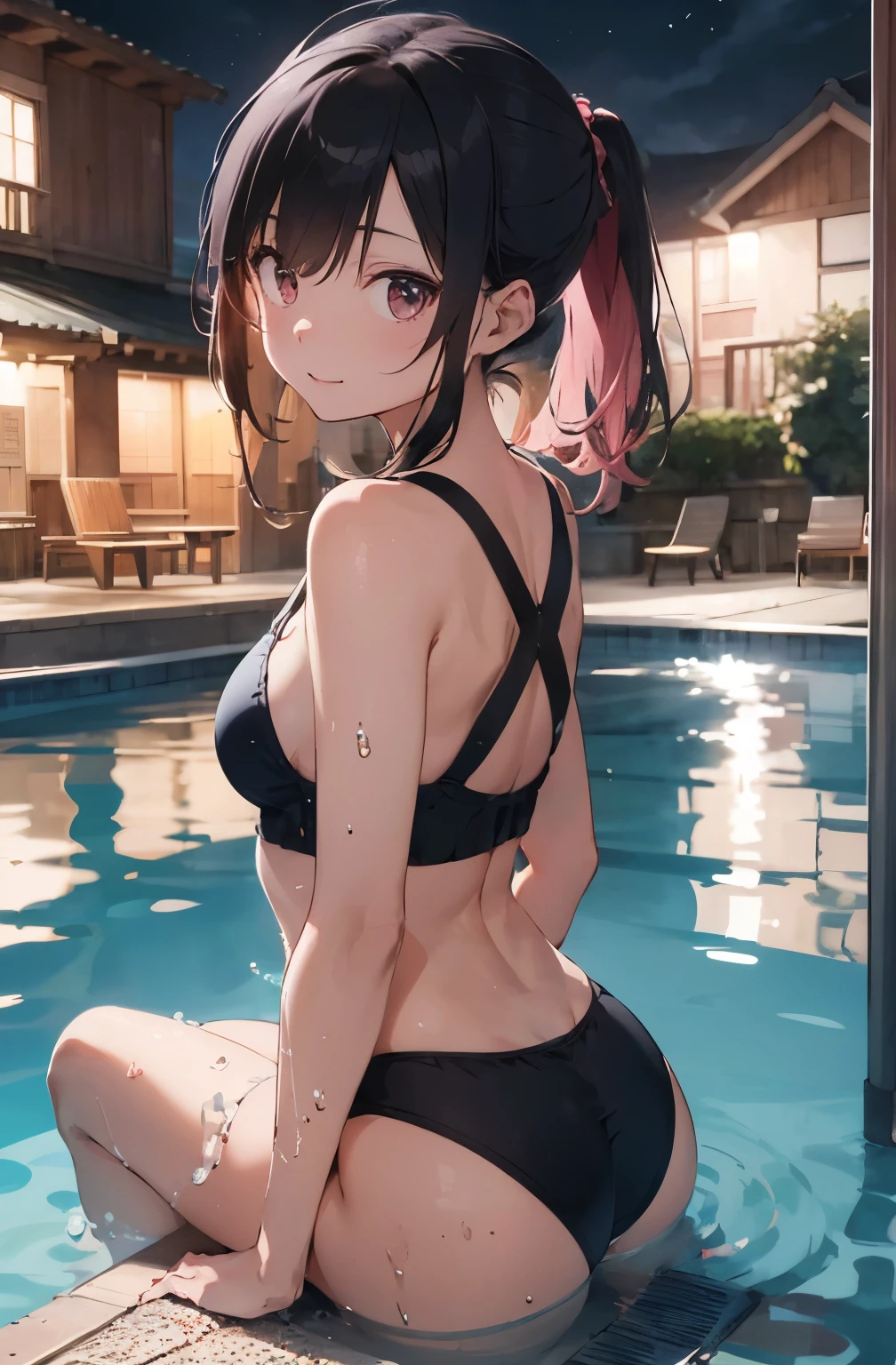 High resolution、A silver-haired girl drawn in the style of Japanese anime、A person sitting on a swim ring in an empty resort night pool々situation。彼女は魅力的なpinkのビキニを着ています.、pinkの水着、The pool is beautifully lit、The surroundings are quiet and relaxing.、
(Masterpiece 1.5),super high quality, Very detailed,Perfect drawing,NFSW、beautiful woman、beautiful, Glowing Skin、A kind smile、beautiful black hair、Braiding、(((beautifulpinkの水着)))、(((pink、pinkの水着))),3D、16K Illustrations、((Clear Face))、High resolution、Nice background、beautiful background、Spotlight、Vibrant colors、(((Detail View)))、Perfect beauty,beautiful指,beautiful手,Points First,nail,Place your arms behind your back,Wakame seaweed、Wakame seaweed、Wakame seaweed、Wakame seaweed、Wakame seaweed、Wakame seaweed、Wakame seaweed、