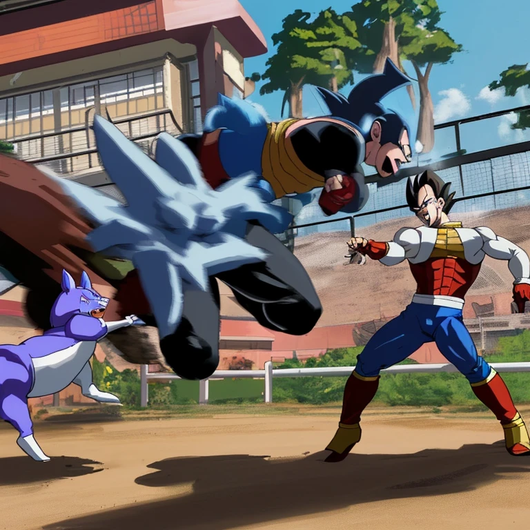 Vegeta rampaging in the dog run