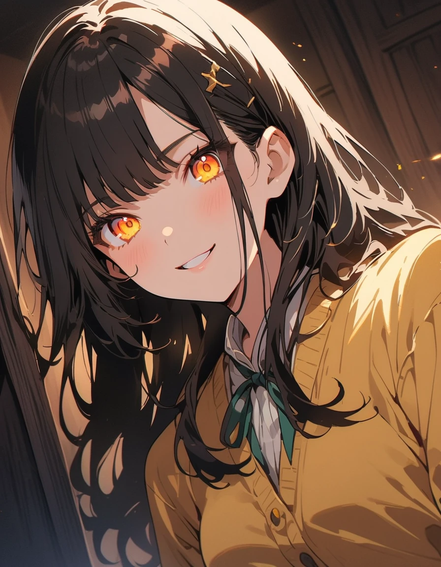 (highest quality、masterpiece、High resolution、detailed)、Anime Style、Flat Style、(Shining Eyes、detailed美しい顔), BREAK,1 girl、extremely detailed、floating, (High saturation),(The Shining), Best lighting, Best Shadow、Peck finger, ((masterpiece)), highest quality, One girl, eye shadow, Full Body,Dynamic Angle、 Portraiture,