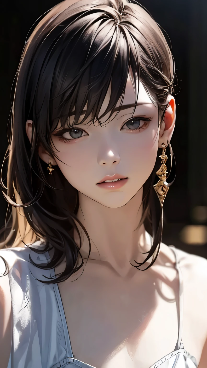 (hig彼st quality、8k、32k、masterpiece)、(Realistic)、(Realistic:1.2)、(High resolution)、Very detailed、Very beautiful face and eyes、1 girl、Delicate body、(hig彼st quality、Attention to detail、Rich skin detail)、(hig彼st quality、8k、Oil paint:1.2)、Very detailed、(Realistic、Realistic:1.37)、Bright colors、Full Body Shot、((Small eyes))