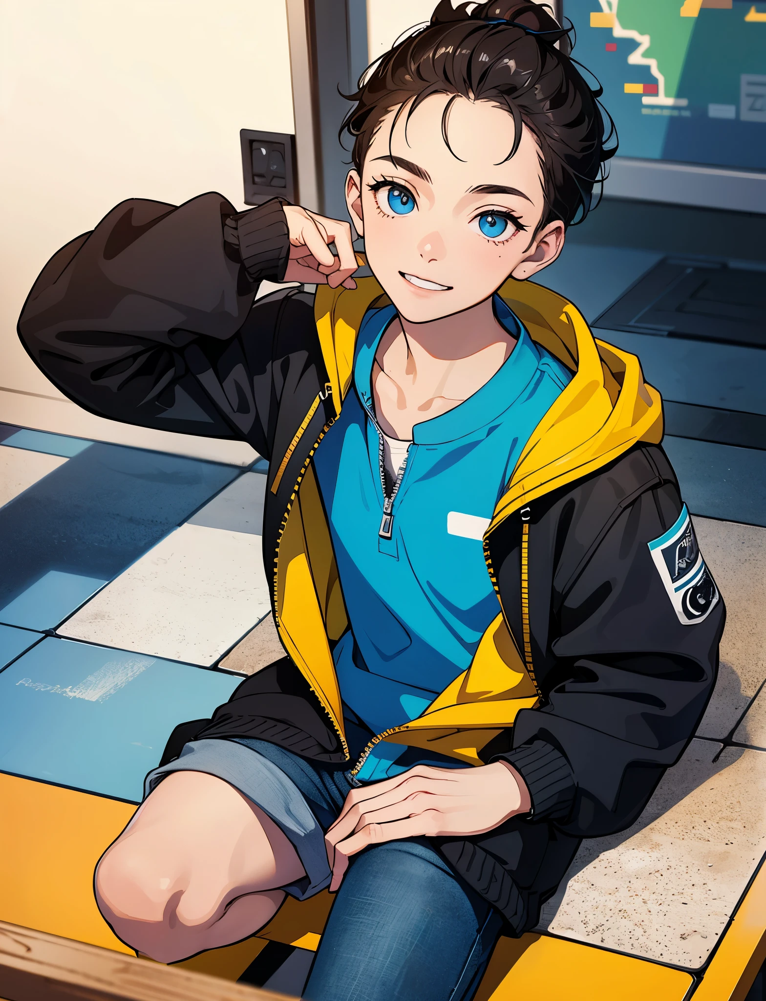 Masterpiece, High quality,(1boys:1.5),adolable,rays of sunshine,Shota,High- sharpness、high qulity,There are perfect details。