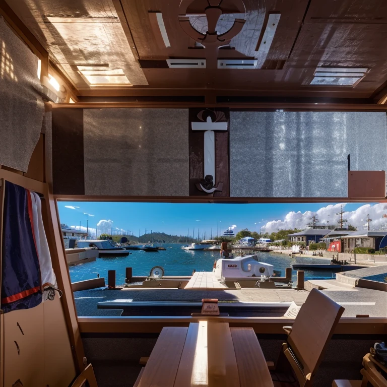 Create image of chalets for a nautical club