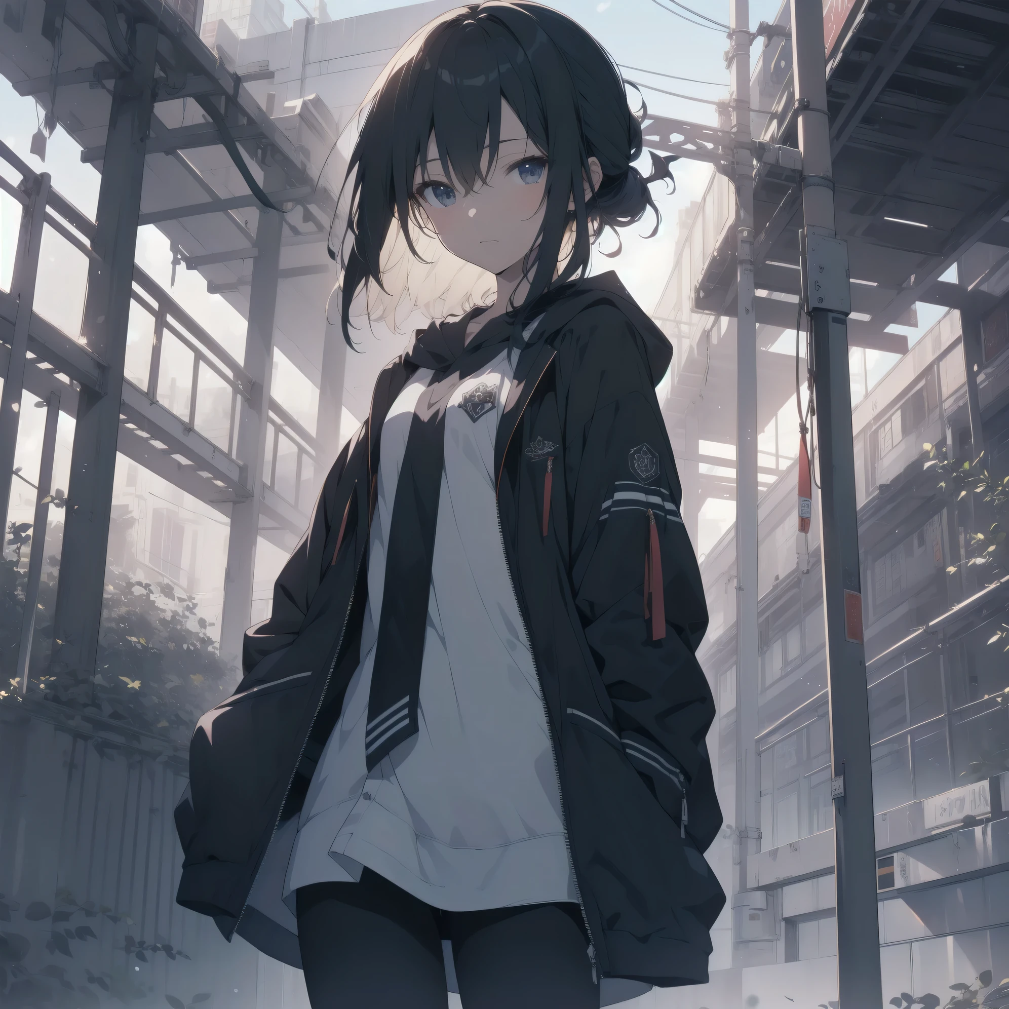 ultra-absurdres-Top quality by artist God, ultra-detailed, high resolution, anime moe artstyle, best anime 8k konachan wallpaper, pixiv contest winner,pool:2810, perfect anatomy,break, 1girl, (Please draw a girl walking to home alone. )break,(Solo,little female, -yeld:1.Full limbs, complete fingers, (very short hair), ponytail, flat chest, groin, small butt, thighs, small black eyes, beautiful detailed eyes, well-proportioned iris and pupils, expressive eyes, highres detailed hair, soft expression, emo_fashion, short shorts, (Detailed Lighting), (Detailed background),solo_focus, in the School commute route. break,super detailed skin, Best cinematic lighting powered by famous artist, 8k,beauty illustration,photoshop_(medium),very aesthetic,break,((artist:ciloranko)), artist:bolze ,artist:oyari_ashito ,artist:kantoku ,