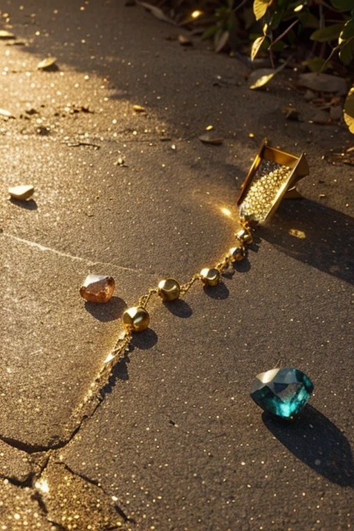 Than his treasures, tels que l'argent, gold and precious stones, soient dispersés sur le chemin