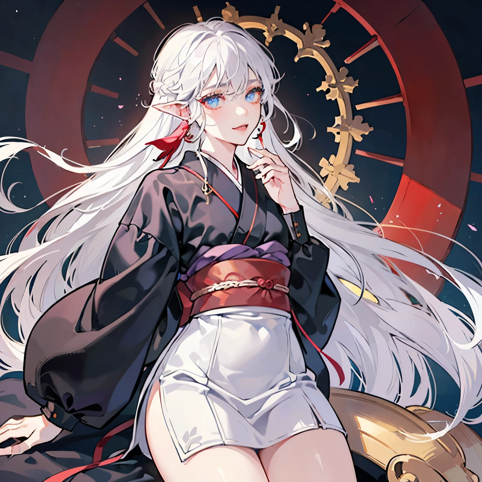 Arthur Rackham, James Jean, Heath Robinson, Naoyuki Kato, Yacine Elghorri, Surrealism, Mysterious, Weird, Outlandish, Fantasy, Sci-fi, Japanese Anime, Space Opera Opera Company, Beautiful Miniskirt Diva, perfect voluminous body, Tour through the Star System, detailed masterpiece Hyper realistic shy coquettish cute blushing seducing happy hyper realistic embarrassing sharp focus