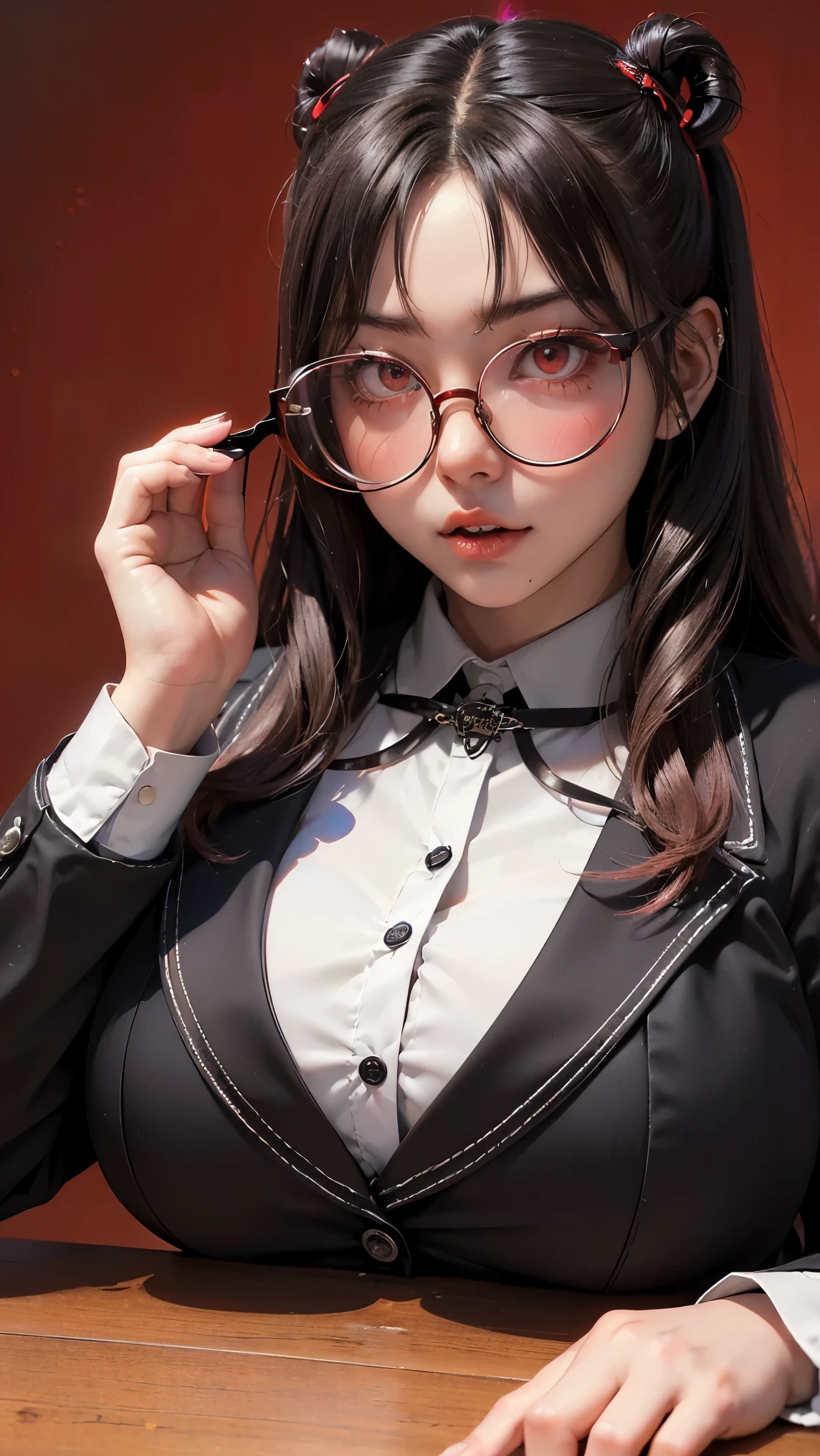 (highest quality,High resolution:1.2),(dark,Threatening:1.1),(Bad luckな:1.1),(devil,Satan,Lucifer:1.1),(devil的な:1.1),(Bad luck,Bad luckな:1.1),(Powerful figure:1.1、Big Breasts、Glasses) 、 ((((Huge glasses, Nerd Glasses, thickメガネ, Round Glasses)))),(((Big Breasts)))、(devil&#39;tail)、(Red eyes glow:1.6)、(Red glowing eyes,Sharp teeth:1.1),(Black wings,thick,shabby:1.1),(hellish landscape:1.1),(fire,sulfur:1.1),(Threatening雰囲気:1.1),(dark shadows,Threatening presence:1.1),(Bad luck clouds,Stormy Skies:1.1),(dark,Spooky atmosphere:1.1),(Bad luck aura,Evil energy:1.1),(dark aura,cigarette:1.1),(intense heat,Burning Flames:1.1),(Surreal,Nightmare Visions:1.1),(Predicting the end:1.1),(Twisted corners,Fiery crown:1.1),(Bad luck whispers,devilのような笑い:1.1),(Cry of pain,echoing screams:1.1),(Bad luck symbols,Ancient runes:1.1),(Mysterious Relic,dark artifacts:1.1),(Infernal Ritual,Ritual sacrifice:1.1),(devil的な minions,creatures of darkness:1.1),(Desolate,Barren Wilderness:1.1),(University of the Soul,Suffering Soul:1.1),(Eternal Damnation,A hopeless existence:1.1),(The Last Autumn,The world was in chaos.:1.1),(malicious presence,darkness personified:1.1),(Entrance to the underworld,Nightmare Realm:1.1), got it, Beautiful and delicate face, got itですか, Beautiful and delicate eyes, perfectly balanced face, High resolutionスキン, Fine skin, Optimal ratio of four fingers to one thumb, Place your arms under your chest, Red tattoo on lower abdomen、oh!, Wide Hips, Smooth abdomen, thin, Pale skin, __fashion__, __hair__:1.25)、Digital single-lens reflex camera、 Absurd、(Tabletop: 1.3), (Maximum resolution: 1.2), (Ultra HDTV: 1.2), Cinematic Light, Beautiful Eyes and skin, detailed facial features, , (Sharp focus: 1.2）, (Focus on the face:1.2),Perfect Style, Beautiful Face, Acura, Anatomically correct, Highly detailed face and skin texture, Beautiful Eyes, double eyelid, thin eyebrows, Glitter Eyeliner: 1 natural cheeks, Glowing Skin, Fair skin: 1.2, (Glossy Lips: 1.4),(Embarrassed look: 1.2),Highly detailed face and skin texture, Beautiful Eyes, double eyelid, natural cheeks, Glossy Lips: 1.4,Exposed cleavage、charm的な。charm、 Beautiful devil woman from hell, Surrealistic female portraits by David Hockney and Alphonse Mucha, 