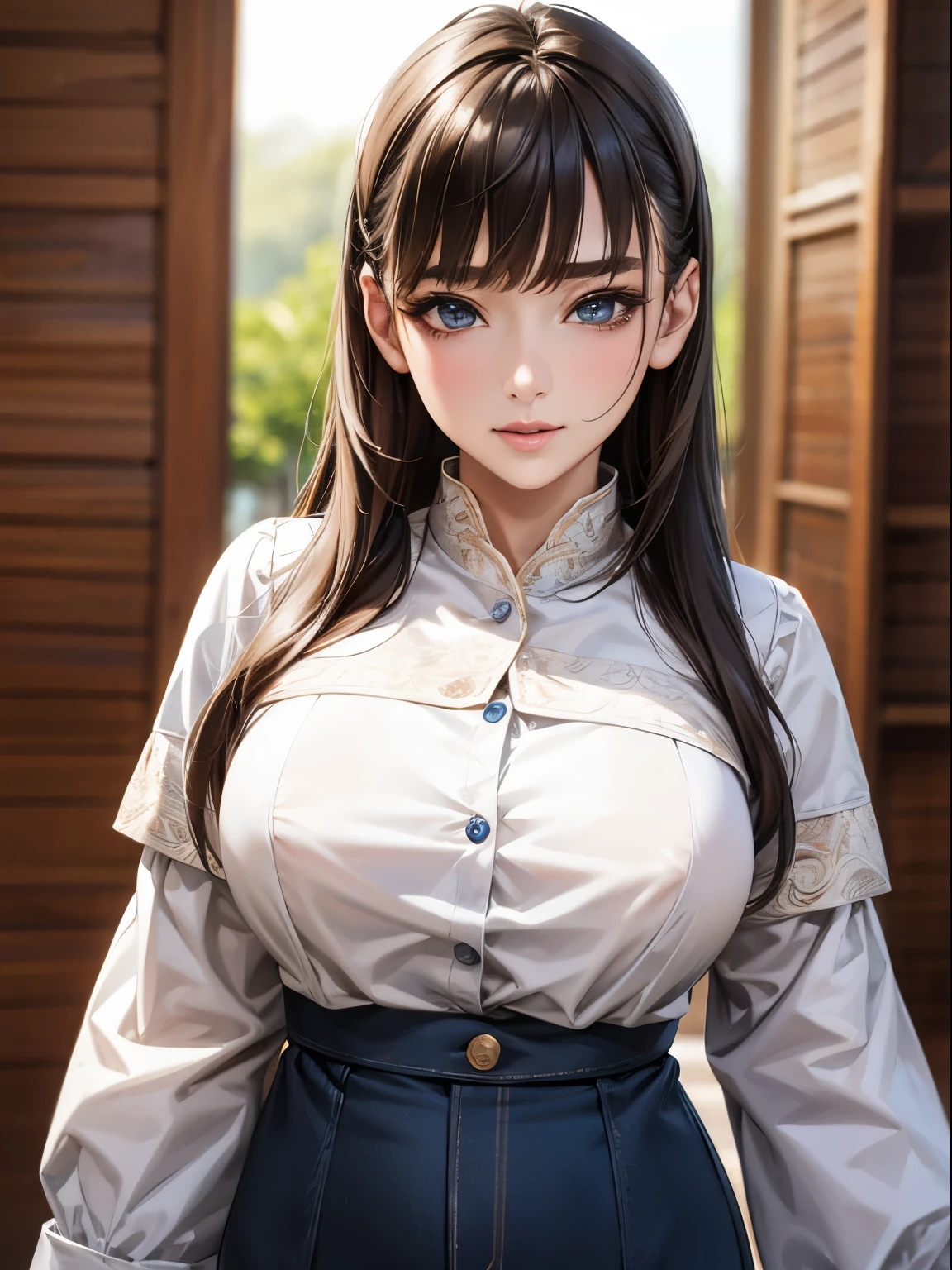 ((highest quality)),(超A high resolution),(Very detailed),(Detailed Description),((The best CG)),(masterpiece),super precision art、(highest quality、8k、32k、masterpiece)、(Realistic)、(Realistic:1.2)、(High resolution)、Very detailed、Very beautiful face and eyes、1 female、((Big eyes:1.4、Detailed eyes))、Tight waist、Delicate body、(highest quality、Attention to detail、Rich skin detail)、(highest quality、8k)、Very detailed、(Realistic、Realistic:1.37)、Bright colors