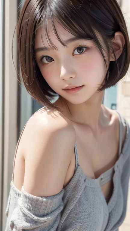 ( best quality:1.5), 1girl, solo,short hair, round face, Japanese,