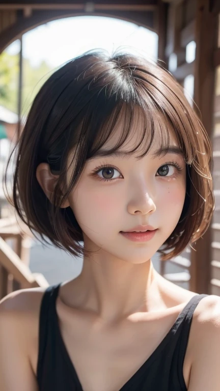 ( best quality:1.5), 1girl, solo,short hair, round face, Japanese,