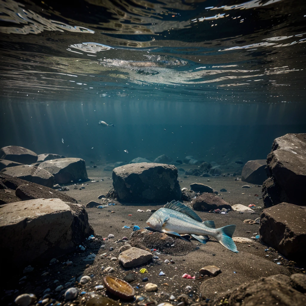 Fish dying from pollution in the dirtiest sea possible