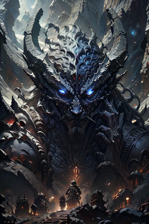 a close up of a demonic creature with a huge head, 4k highly detailed digital art, 4k detailed digital art, 8k high quality detailed art, detailed digital 2d fantasy art, epic fantasy digital art style, dark but detailed digital art, 4 k highly detailed art, epic fantasy art style, high quality digital concept art, 8k stunning artwork