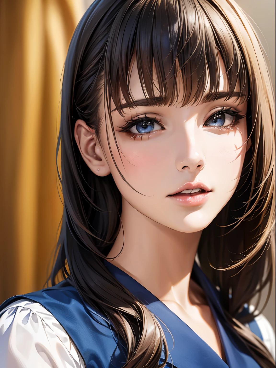 ((highest quality)),(超A high resolution),(Very detailed),(Detailed Description),((The best CG)),(masterpiece),super precision art、(highest quality、8k、32k、masterpiece)、(Realistic)、(Realistic:1.2)、(High resolution)、Very detailed、Very beautiful face and eyes、1 female、((Big eyes:1.4、Detailed eyes))、Tight waist、Delicate body、(highest quality、Attention to detail、Rich skin detail)、(highest quality、8k)、Very detailed、(Realistic、Realistic:1.37)、Bright colors