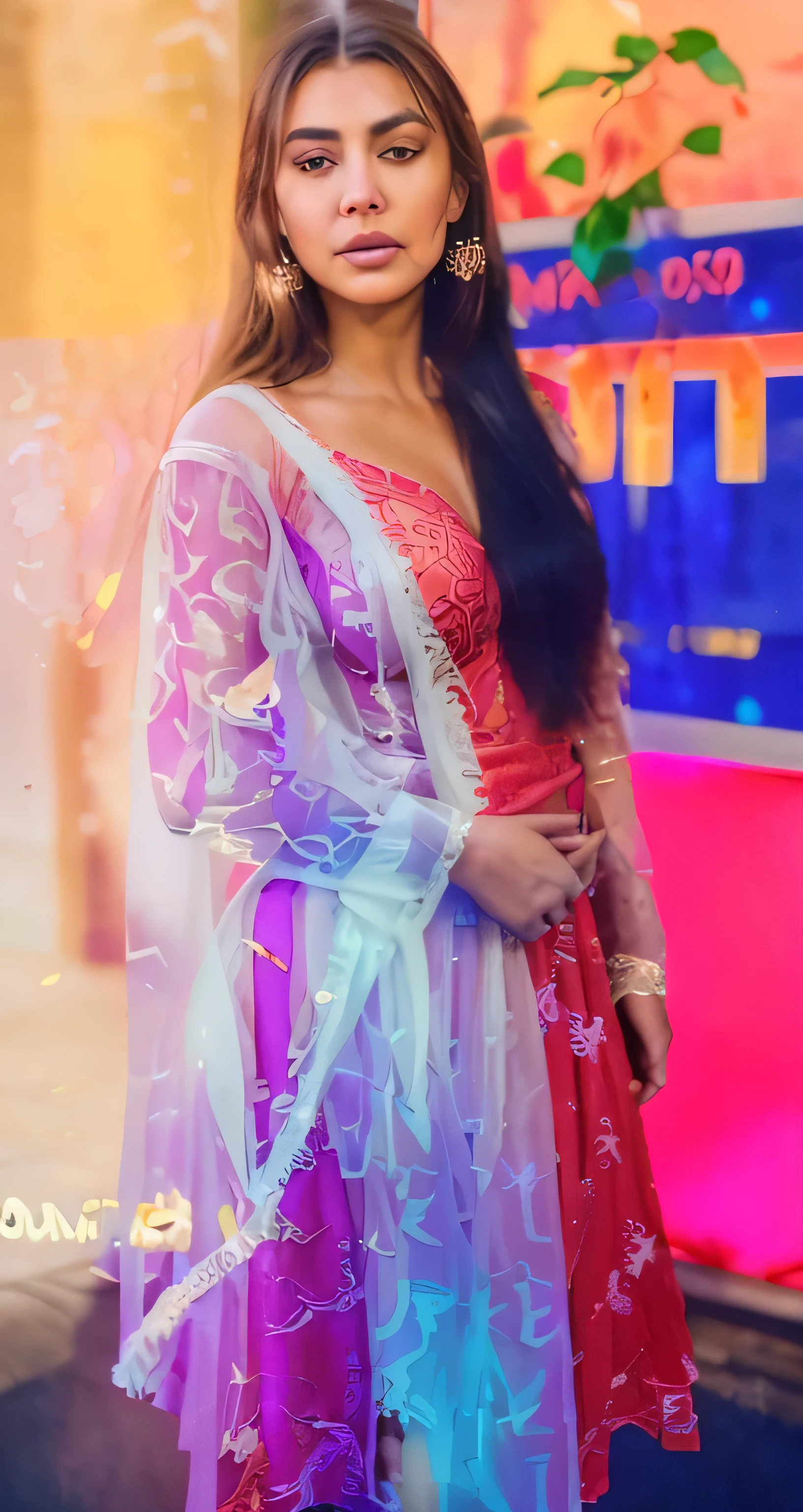 belle fille, brune, tanned skin, dans la ville, Selfie,  wear a red evening dress , fille, summer, petit nez, nez fin grosse bouche, grosse poitrine, (((very heavy bust))), cheveux bruns, long_cheveux, portait Kylie Jenner, Kardashian, Look into the camera, symmetrical face, photoreallistic, photographie, Spectacular lighting,, magnifique, clivage, Oriental, (Masterpice), Best quality, High resolution, Extremely detailed, peau avec pores, profondeur de champ, lighting cinematic, dans les rues de Milan