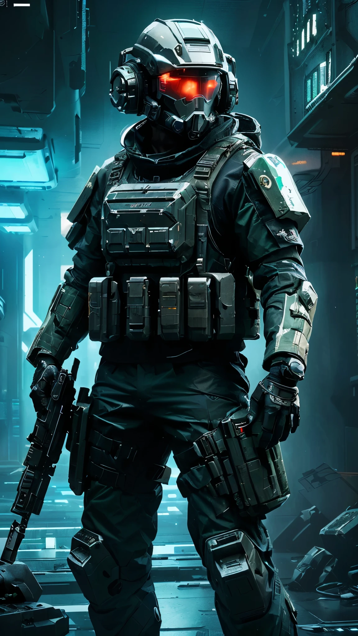 hay un hombre con un traje futurista y una pistola, soldado ciberpunk, soldado futurista, science fiction soldier, Cyberpunk Imperial Militar, phone wallpaper 4k, ropa del futuro soldado, jefe maestro en la ciudad cyberpunk, wojtek fus, dressed in sci-fi military armor, epic scifi character art., epic scifi character art, helghast