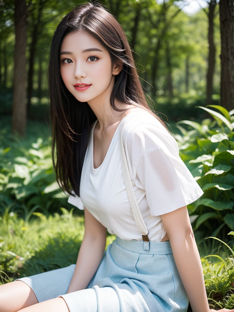 (8K、Top image quality:1.2)、(masterpiece:1.37)、(a picture、Photorealsitic:1.37)、(超A high resolution)、full body Esbian、Walking Pose、Shooting from front、(white shirt:1.2)、(Insanely detailed、bloom:1.5)、(top-quality、Alessandro Casa Grande、Gregglettkowski、Sallyman、concept-art、4K)、(analogue:1.2)、(High- sharpness)、(Detailed pupils:1.1)、detailed faces and eyes、 masterpiece、top-quality、(extremely detailed photo:1.1)、(Black hair、Shorthair、Trance:1.1)、(infp young woman:1.1)、sharp、(perfect bodies:1.1)、realisitic、realistic shadow、。.。.。.。.。.。.。.3D、(in woods:1.2)、Smiling、Realistic hair、NSFW,
photographed:Canon EOS R6、135 mm、1/1250 seconds、F2.8、ISO 400