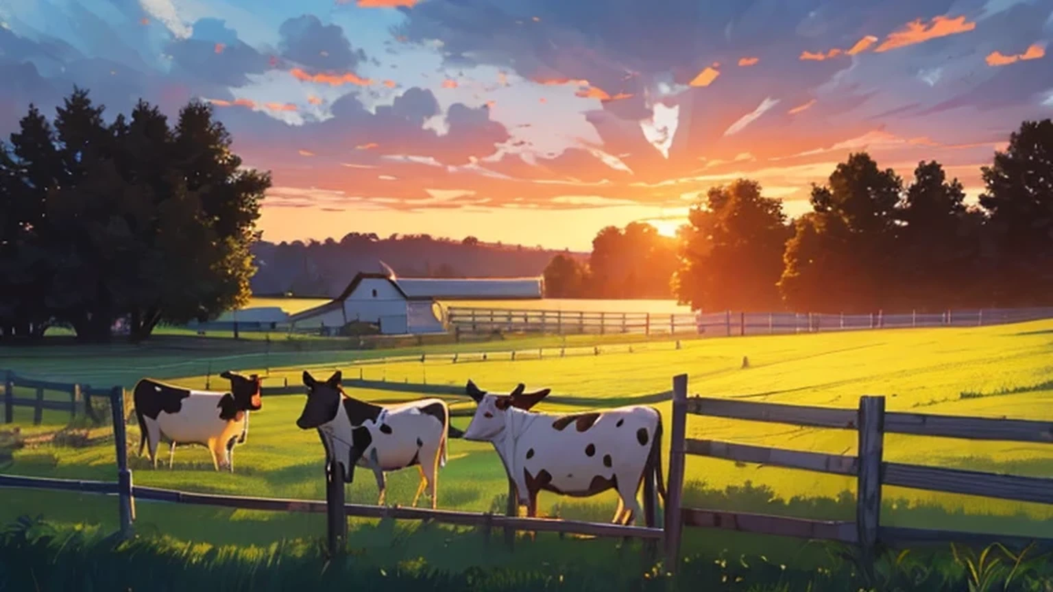 farm,evening,Dairy Cow,herd,fence,Medium close-up