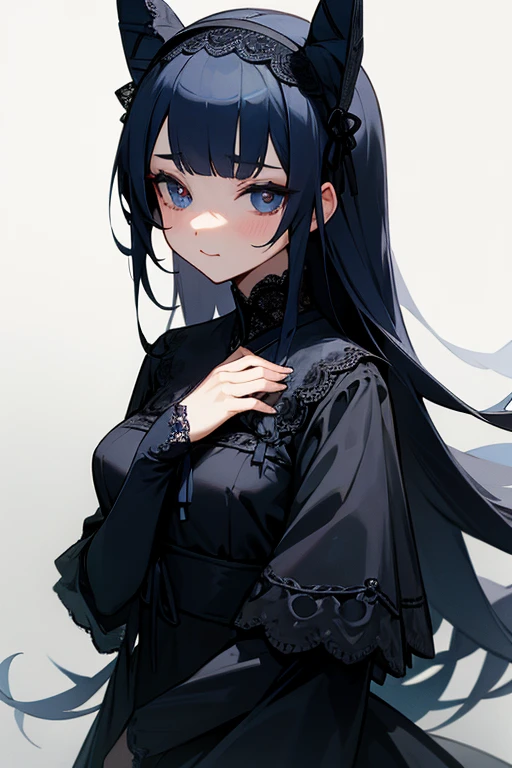 black and navy lace dress、cute、Villainess、head band、sexy、