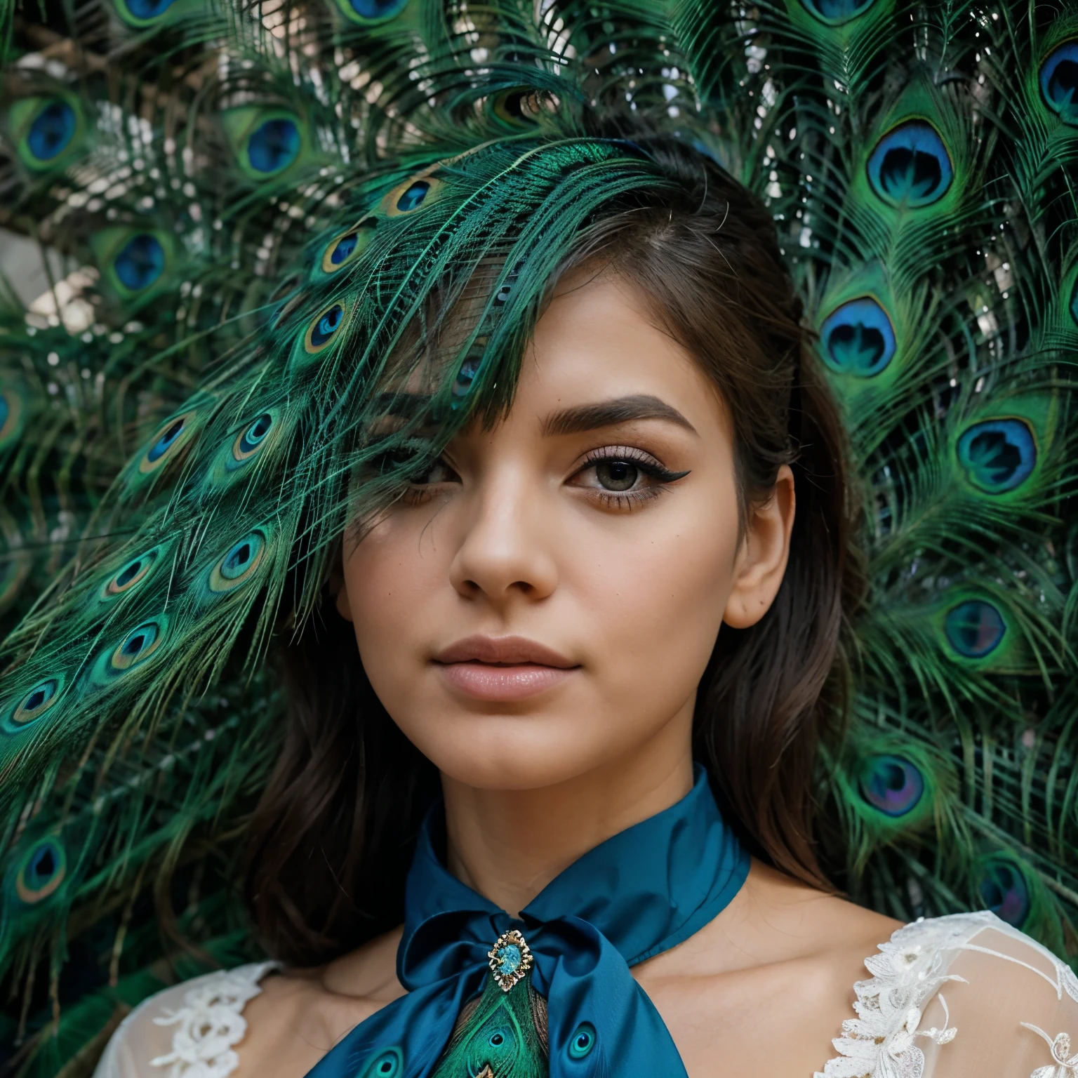 
beautiful peacock feathered eyelashes
