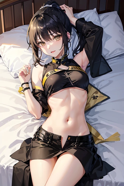 (((Browsing Caution)))、hug2Top quality talent Deep Kiss joy Intertwining tongues beautiful girl black hair and blonde ponytail Above bed Browsing Caution、Small breasts