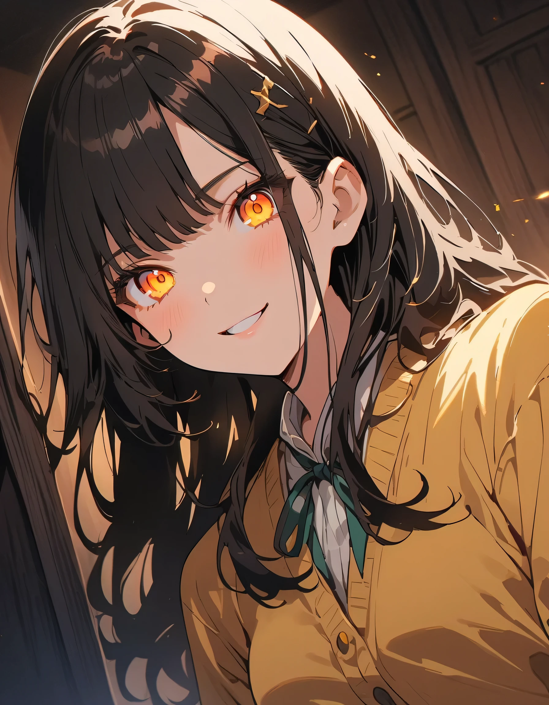 (highest quality、masterpiece、High resolution、detailed)、Anime Style、Flat Style、(Shining Eyes、Beautiful Face),  BREAK,1 girl、extremely detailed、floating, (High saturation),(The Shining), Best lighting, Best Shadow、Peck finger, ((masterpiece)), highest quality, One girl, eye shadow, Full Body,Dynamic Angle、 Portraiture, 