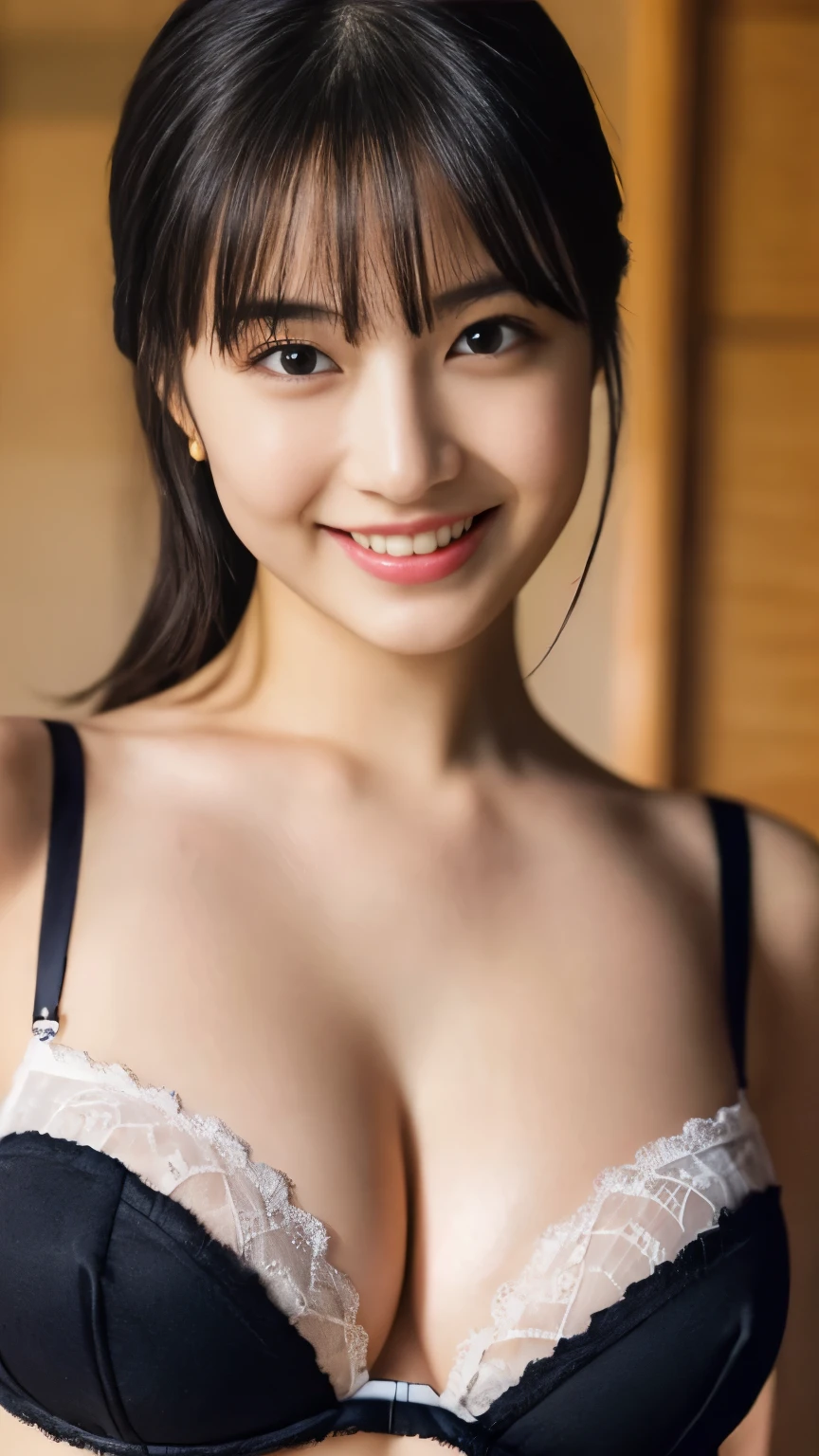 1 girl, (White bra、The clothes are see-through、Protruding nipples:1.1、Cleavage), Beautiful Japanese actresses, (RAW Photos, highest quality), (Realistic, Photorealistic:1.4), masterpiece, Very delicate and beautiful, Very detailed, wonderful, finely, Very detailed CG Unity 8K 壁紙, Very detailed, High resolution, Soft Light, Beautiful detailed girl, Very detailed目と顔, Beautiful and detailed nose, Beautiful and detailed, looking at the camera、Perfect Anatomy, Slender body, smile、((Hands behind head))