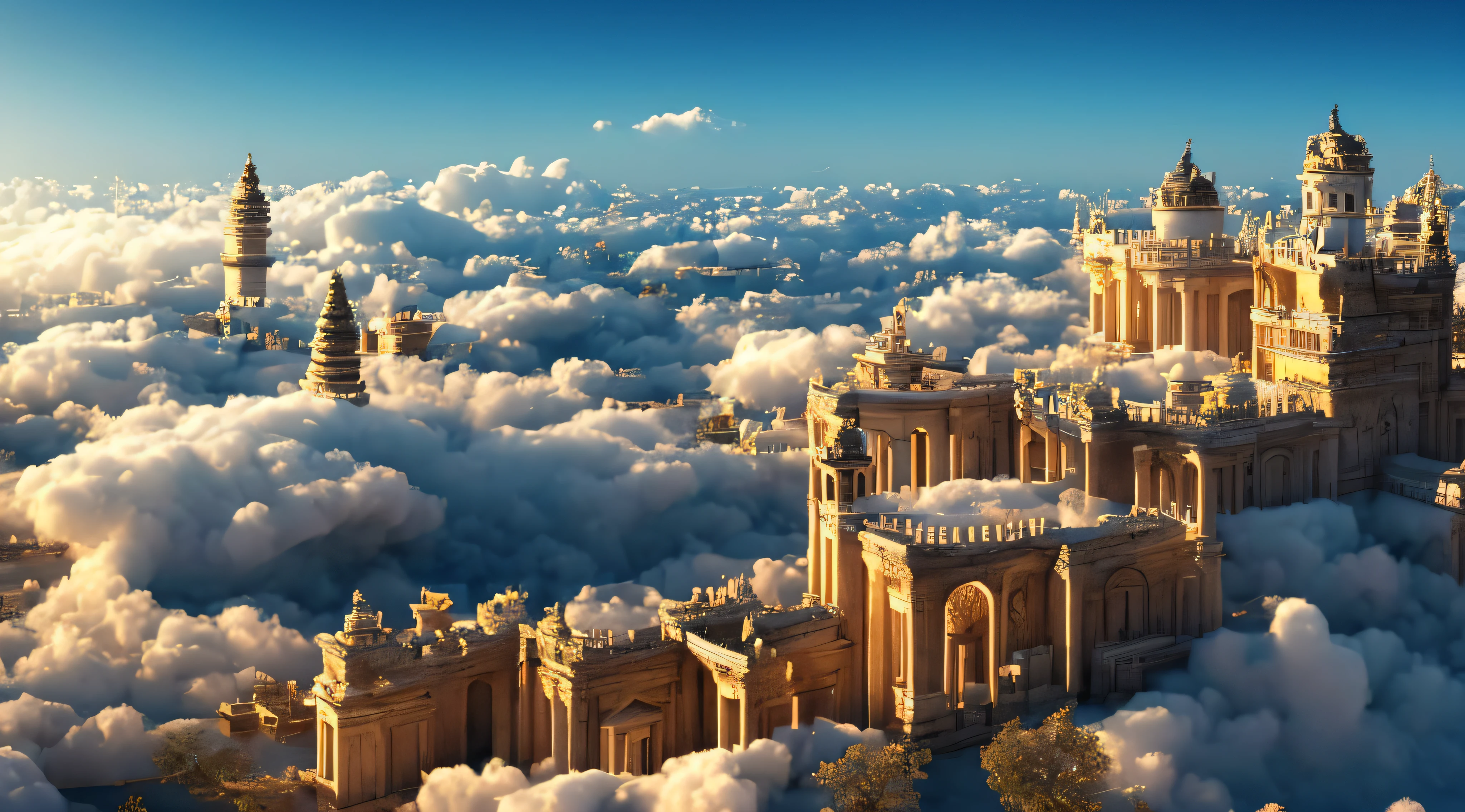 Mundo das Nuvens, anjos voando ao redor, Majestic gates and pillars, o sol, a lua e as estrelas, in sky,
master part, best quality, ultra-detalhado,
Sidon, Estilo Sidon
(fotorrealista), um extremamente delicado e bonito, profundidade de campo, filmic grain, professional lighting,
photon maping, radiosidade, Physically-based rendering,
