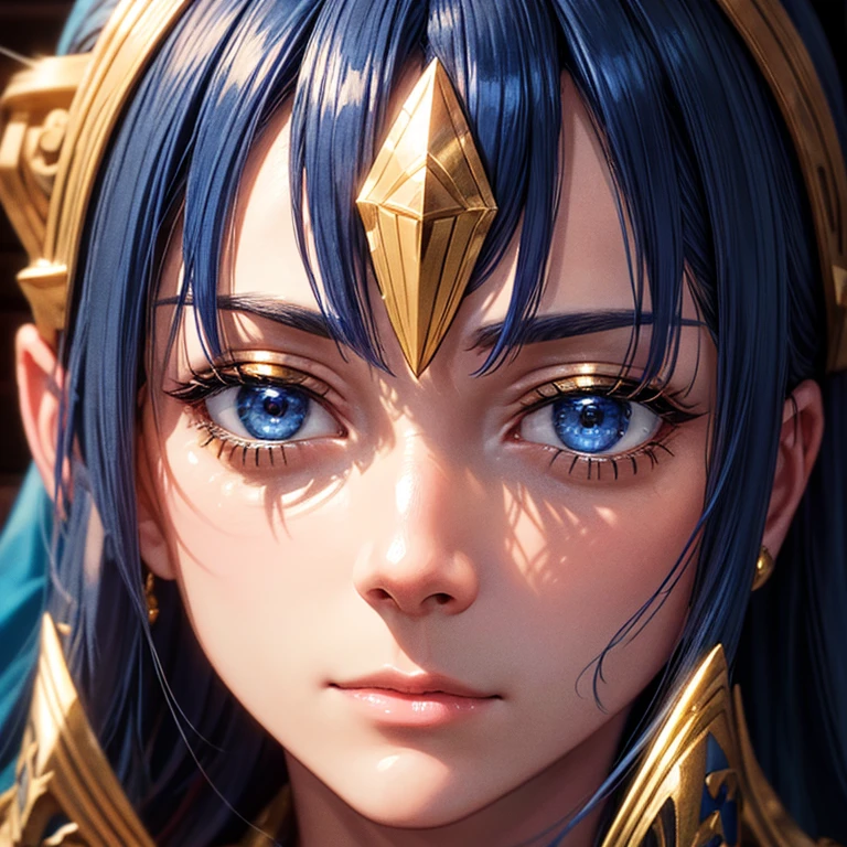 Close-up of dark blue wood grained face with gold streaks, in the style of photography, in the style of cinematic :: wood grained face, blue ::--v 6.0 --style raw --ar 5:7 --s 130