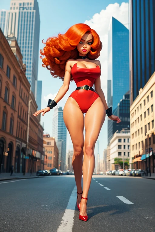 (masterpiece), best quality, expressive eyes, perfect face, (city background), (walking), (miss sara bellum),