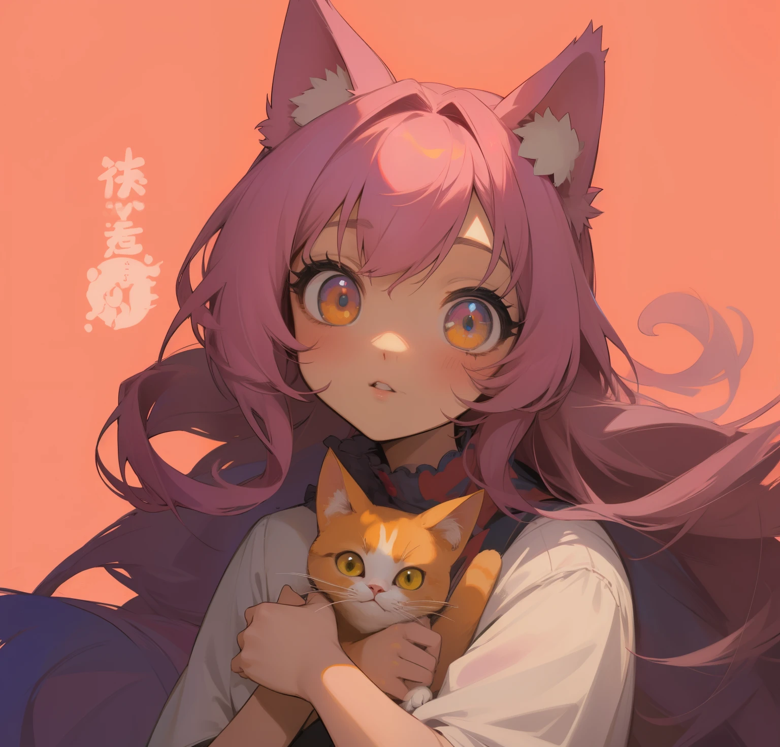 chica anime con ojos morados sexys y cabello rosa esponjoso con un gato en su regazo, lindo anime cat girl, anime chica con orejas de gato, lindo!! chibi!!! cat girl, anime cat girl, beautiful anime cat girl, lindo anime, very beautiful gato animado girl, Moe anime art style, very beautiful lindo cat girl, gato animado, chica anime sexy, chica con orejas de gato, pixiv, Sexy ojos morado y chica gata de pelo rosa esponjoso.