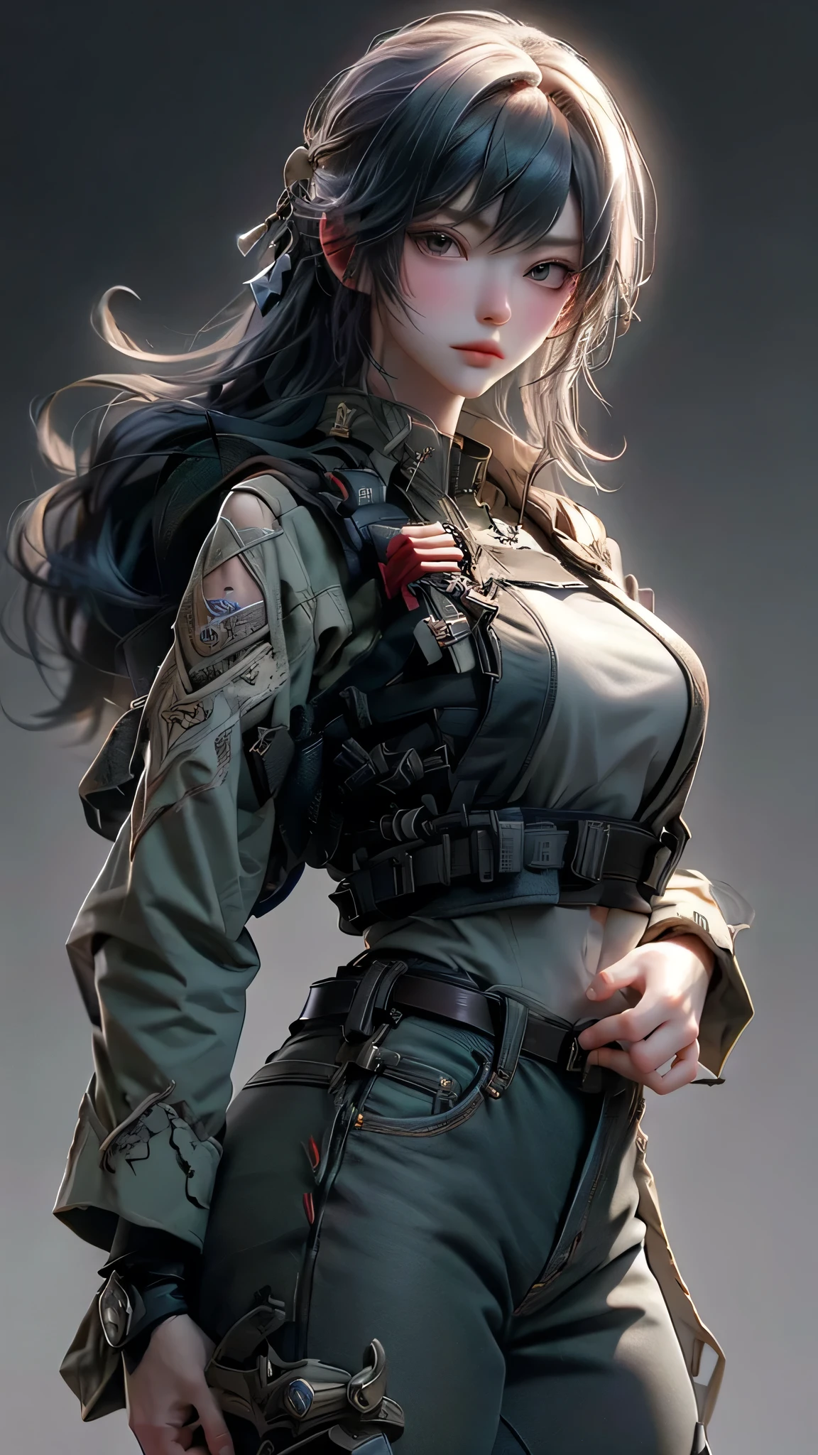 (Highest Resolution, clear_image) wonderful, masterpiece, Attention to detail, Semi-realistic, Dishonor 2, Very beautiful woman, alone, Normal handsome posture, Short Red Hair, Golden Eyes, Indifferent look, 18-year-old, young, Tall and strong , white and red uniform, pants, Military Pants, Military boots, uniform, military school, have confidence, Severe, Cold and haughty, stand on the cliff, Looking down