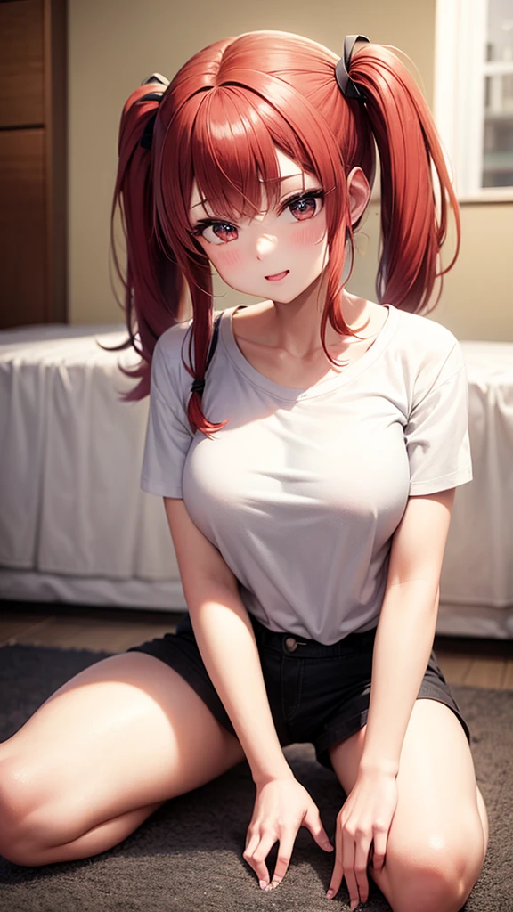 Garota anime hentai, garota muito safada, garota ruiva, *******, agachada, sentada com pernas abertas, corpo bonito, seios grandes, with hands on breasts, garota sexy, red hair with braid, gorgeous lighting, sombras suaves, olhos azuis, pernas bonitas, hair with braid, estilo anime, Ranma Chan, Autora Rumiko Takahashi, Baseado em obra de Rumiko Takahashi, Anime Ranma 1/ 2, quadril robusto, corpo inteiro, corpo completo, busto grande , garota jovem com corpo belo e bonito, sandals on his feet, garota ******* jovem baixa estatura, garota anime, estilo anime, beautiful feet in sandals, sitting on the floor, 45° viewing angle, vagina molhada, vagina pingando liquido, vagina gozando, orgasmo feminino, molhadinha, sexy facial expression, sexy lingua, lingua para fora, seios arredondados