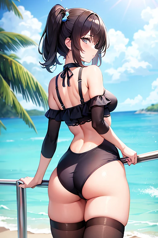 1girl, show butt, swimsuit